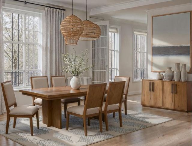 Magnussen Home® Marcel Harvest Brown Trestle Dining Table-1