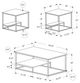 Monarch Specialties Inc. 3 Piece Dark Taupe with Black Metal Table Set-3