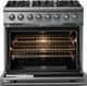 Viking® 5 Series 36" Stainless Steel Pro Style Dual Fuel (LP) Range with Polished Chrome Trim-1