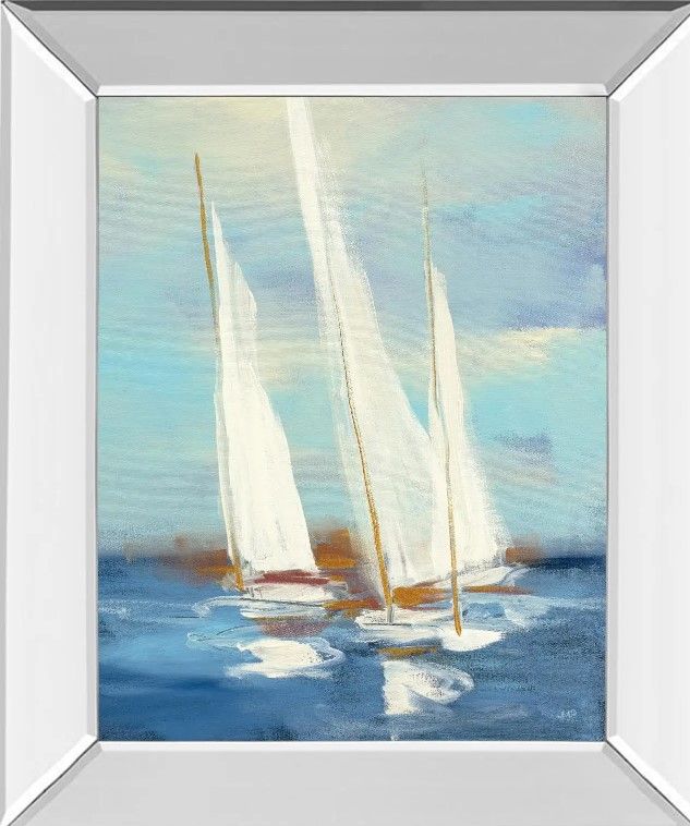 Classy Art Summer Regatta III by Julia Purinton Mirror Framed Wall Art-1
