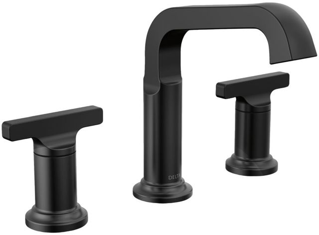 Delta Tetra™ Matte Black 7" 2-Handle Widespread Bathroom Faucet-0
