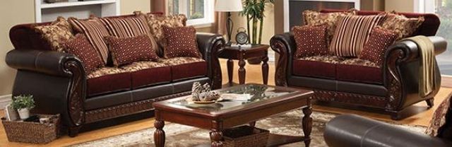 Furniture of America® Franklin 2-Piece Burgundy/Espresso Set-0