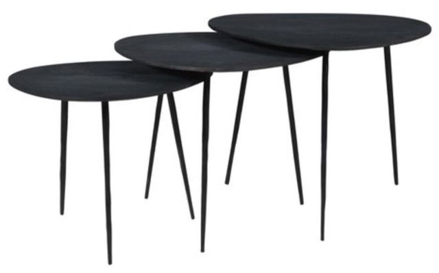 Jofran Inc. Global Archive Reeves 3-Piece Black Nesting Table Set-0