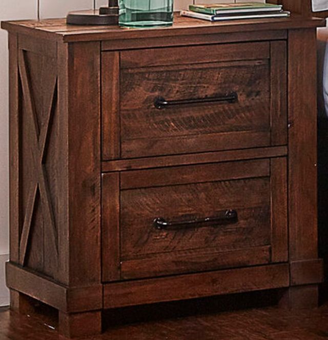 A-America® Sun Valley Rustic Timber Nightstand-0