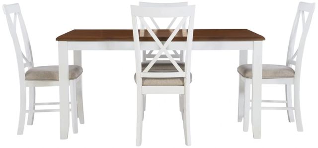 Powell® Jane 5-Piece Honey Brown/Vanilla White Dining Set-3