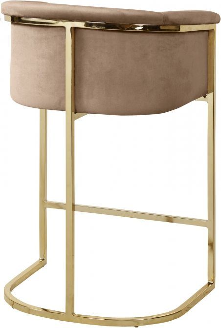 Meridian Furniture Donatella Beige Velvet Counter Stool-1