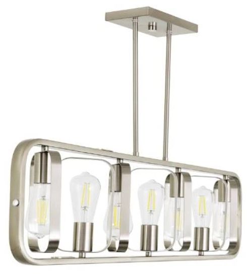 YHD Elliptical Polished Nickel 7-Light Island Light-0