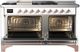Ilve® Majestic III 60'' White Pro Style Dual Fuel Liquid Propane Range with Solid Door and Copper Trim-1