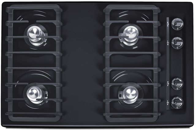 Summit® 30" Black Gas Cooktop-0