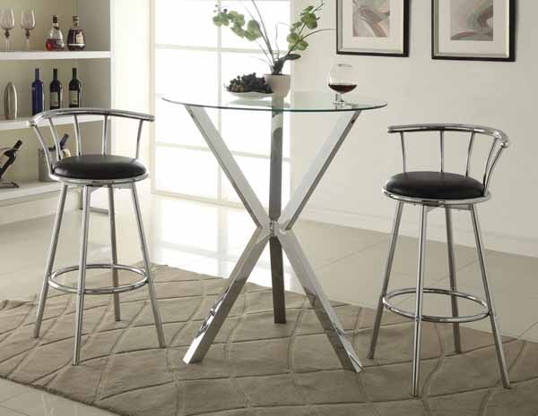 Coaster® Denali Glass Top Bar Table with Chrome Base-2