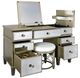 Stylecraft Vanessa Silver Vanity Desk and Vanessa Round Vanity Stool Set -1