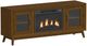 Elements International Santa Barbara Walnut 60" TV Console with 23" Fireplace Insert-0
