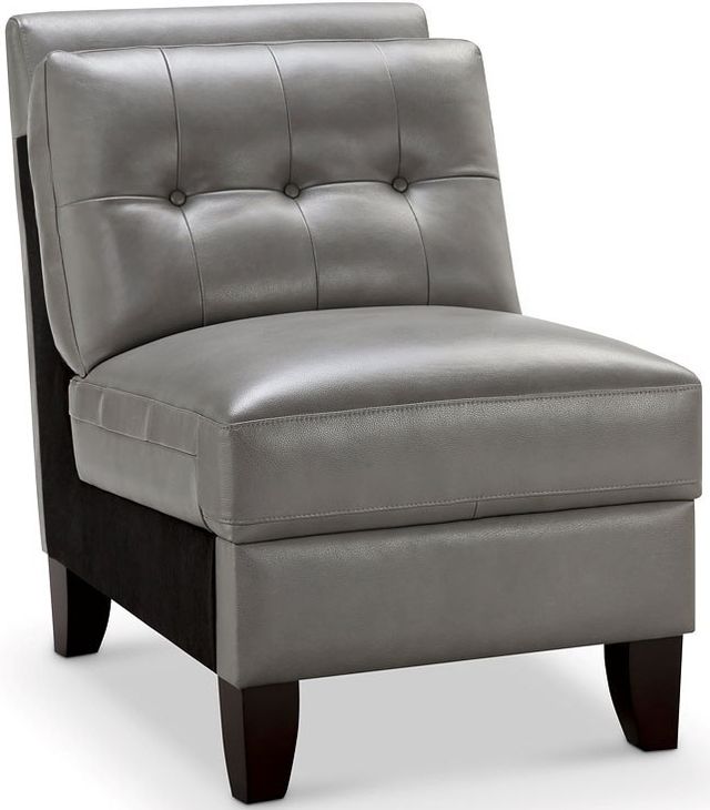 Leather Italia™ Cambria Malibu Gray Armless Chair-0