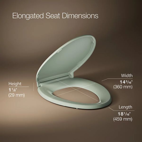 KOHLER® Glenbury™ Readylatch® Aspen Green Quiet-Close™ Elongated Toilet Seat-4