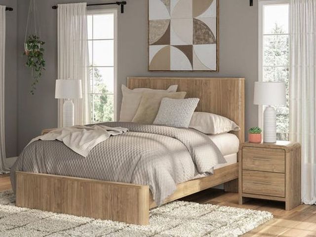 Signature Design by Ashley® Gramburg Warm Natural Brown Queen Panel Bed-1