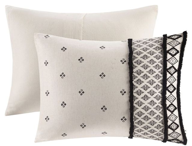 Olliix by INK+IVY Marta 3 Pieces Natural King/California King Flax and Cotton Blended Comforter Set-1