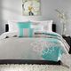Olliix by Madison Park 6 Piece Aqua Full/Queen Lola Reversible Cotton Printed Coverlet Set-1