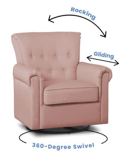 Delta Children Harper Nursery Blush Glider Swivel Rocker Chair