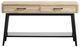 Magnussen Home® Fletcher Driftwood Sofa Table with Black Base-1