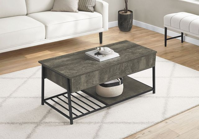 Monarch Specialties Inc. Black/Dark Bronze 42" Lift-Top Metal Coffee Table-2
