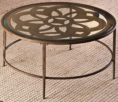 HH2 Home Marsala Glass Top Coffee Table with Bronze Metal Base-1