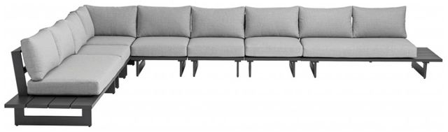 Meridian Furniture Maldives 4-Piece Dark Gray/Gray Aluminum/Fabric 185" Outdoor Modular Sectional-1