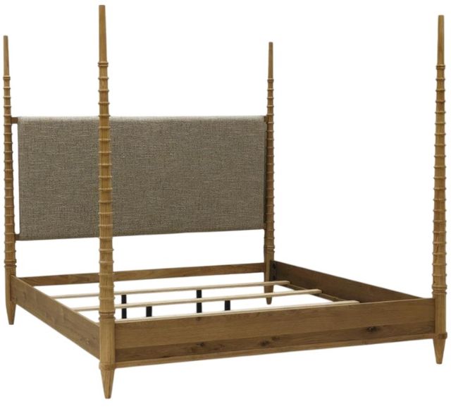 Legacy Classic Seraphina Sunlit Oak King Upholstered Poster Bed-0