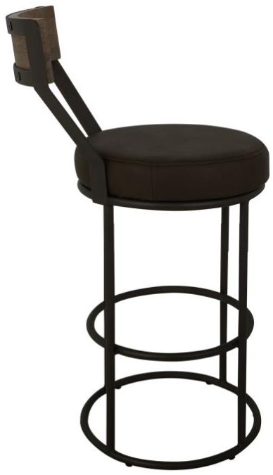 International Furniture Direct Xel-Ha Dark Hay Brown/Blacksmithing Black/Brown Barstool -2