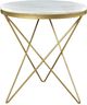 Moe's Home Collection Haley White Marble Round Side Table with Gold Iron Base-1