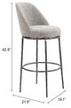 Zuo® Modern Nordhavn Black/Gray Swivel Barstool-1