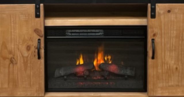 Million Dollar Rustic Brown Native Media Console Fireplace-1