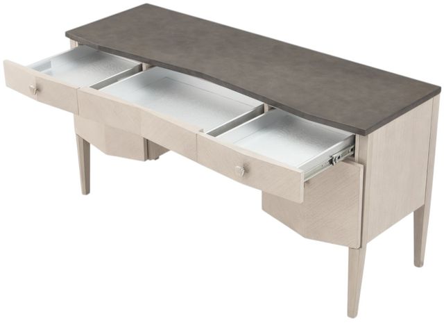 Michael Amini® Fantosini Silver Leaf Vanity with Mirror-1