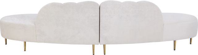 Meridian Furniture Divine 2-Piece Cream Upholstered Curved Sectional Chaise-3