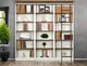 Sunny Designs™ Pasadena Buckskin/Marble White Bookcase with Metal Post-1