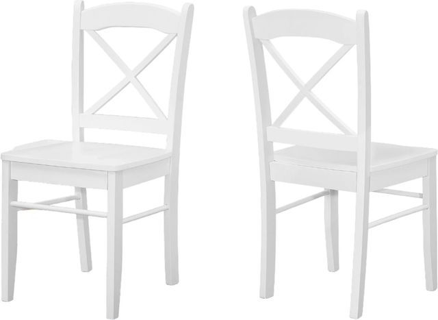 Monarch Specialties Inc. 2-Piece White Cross-Back Side Chair Set-1