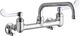 Elkay Chrome Foodservice 8" Centerset Wall Mount Faucet with Wristblade Handle and Offset Inlets Stop-0