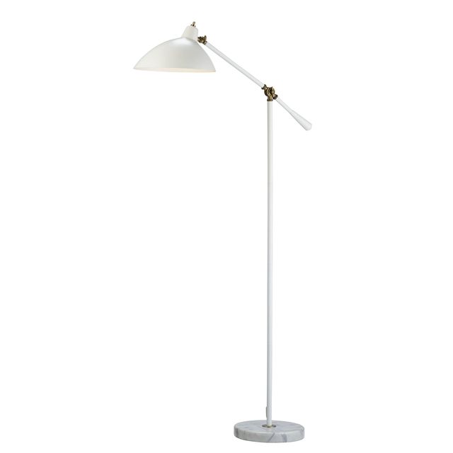 Adesso® Peggy Antique Brass/White Floor Lamp-0