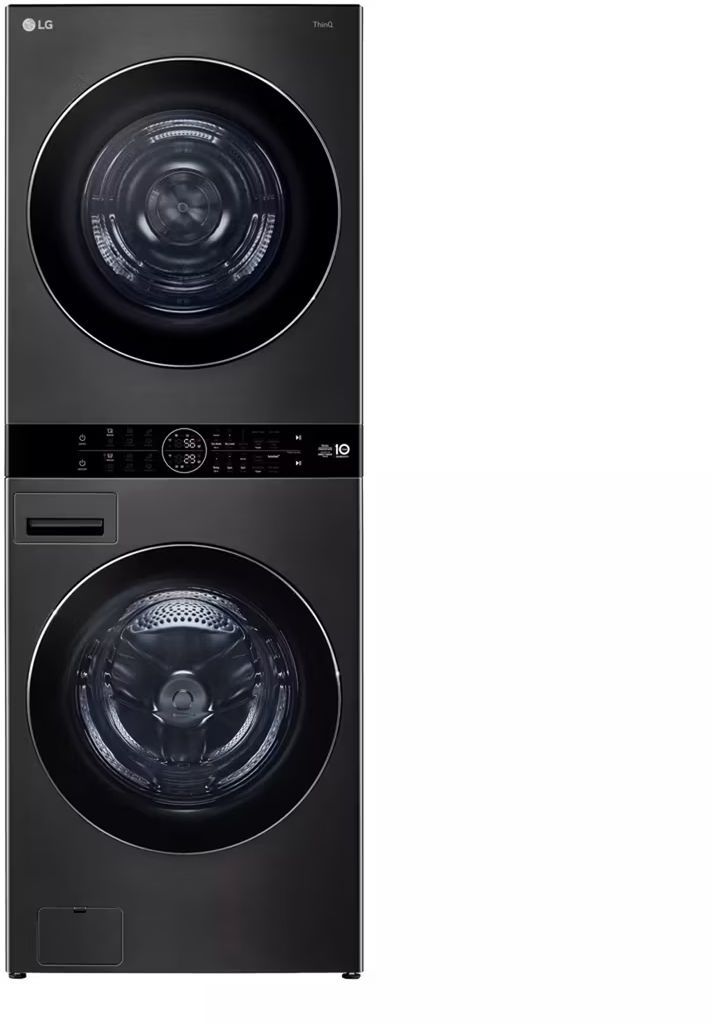Laveuse de 5,0 pi³ et sécheuse électrique de 7,8 pi³ superposées LG® - Acier noir
