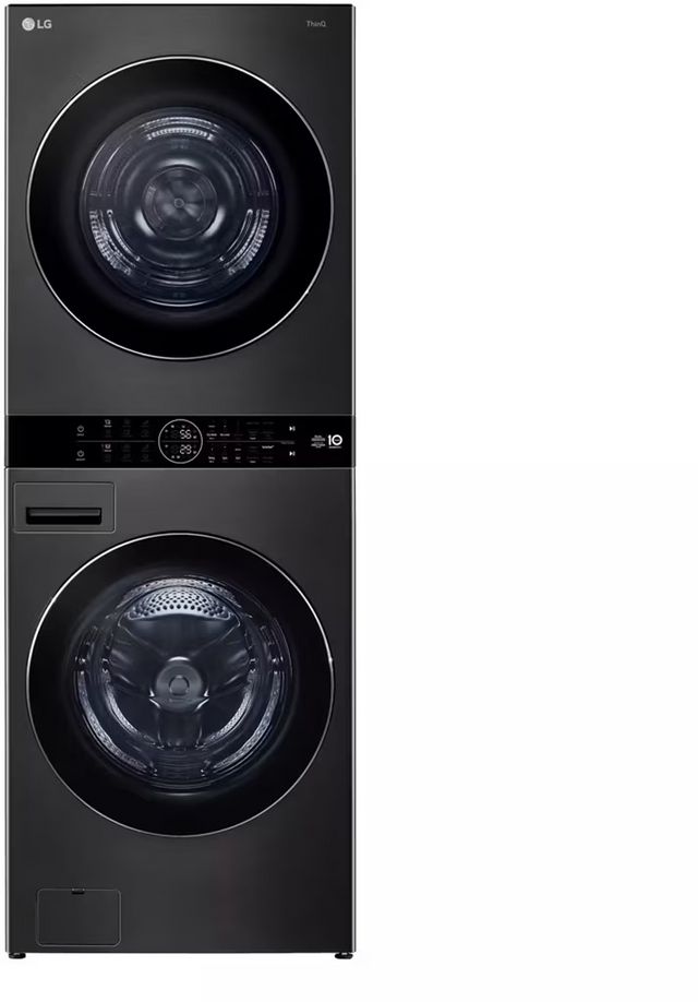 Laveuse de 5,0 pi³ et sécheuse électrique de 7,8 pi³ superposées LG® - Acier noir-0