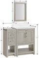 Linon Barkley 3-Piece Sandstone 25" Sink Vanity Mirror with Floor Cabinet Set-2