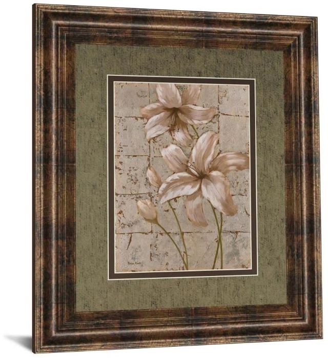 Classy Art Lilies on Silver Il by Vivian Flasch Framed Print Wall Art-0