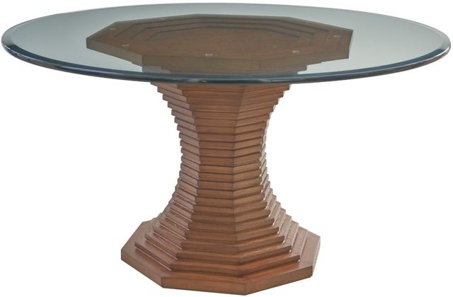 Lexington Home La Costa Cabrillo Clear Top 60" Dining Table with Brown Base-0