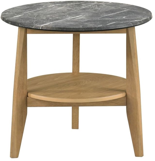 Coaster® Bradley Gray End Table with Natural Base-3