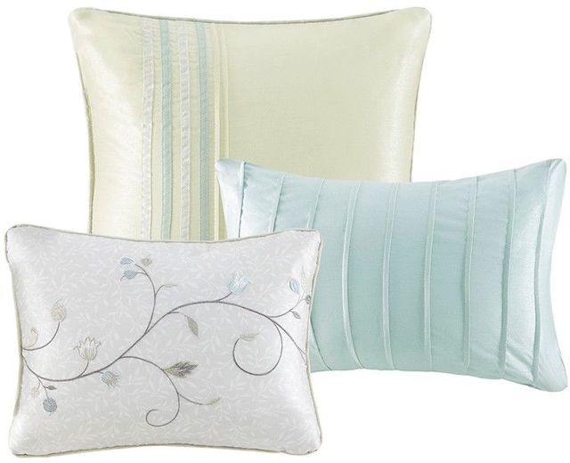 Olliix by Madison Park 7 Piece Aqua Queen Serene Embroidered Comforter Set-4
