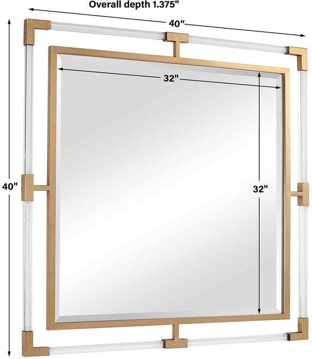 Uttermost® Balkan Metallic Gold Leaf Square Mirror-2