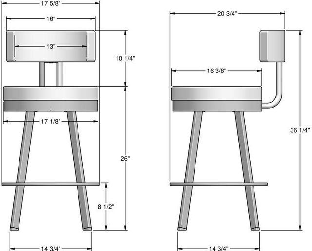 Amisco Customizable Barry Swivel Counter Stool-2