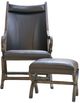 Elements International Hunter 2-Piece Brown Chair and Ottoman Set-0