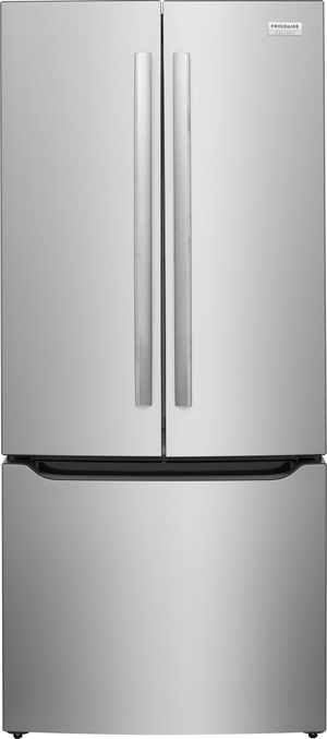 Credit: Fridgaire Gallery Front view of the Frigidaire Gallery® 30 in. 20.0 Cu. Ft. Stainless Steel French Door Refrigerator