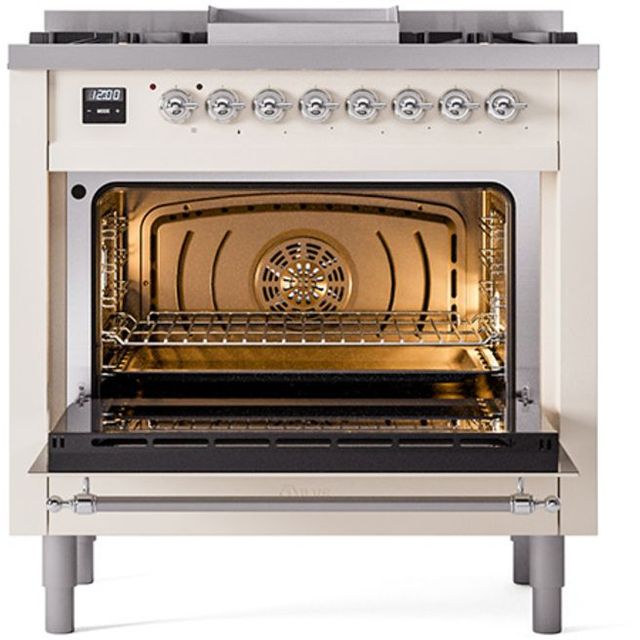 Ilve® Nostalgie II Series 36" Antique White Pro Style Dual Fuel Range-1