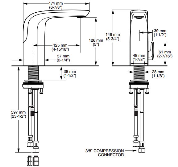 American Standard Selectronic Polished Chrome Touchless Faucet NextGen, Battery-Powered with SmarTherm Safety Shut-Off + ADM-2